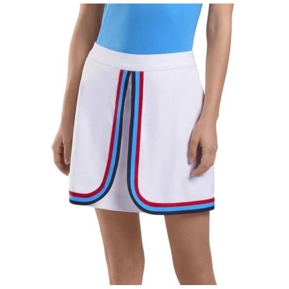 G/Fore Womens Skort Grosgrain Split Front White Blue Red Golf Size 6